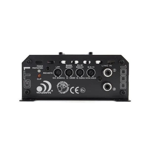 Massive audio GT1 - 520 Watt RMS @ 1 Ohm Mono Block GT Series Amplifier With Bass Remote