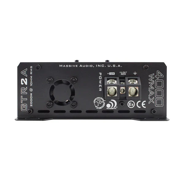 Massive audio GTR2A - 2030 Watt RMS @ 1 Ohm Mono Block GT Series Full Range Amplifier With Bass Remote