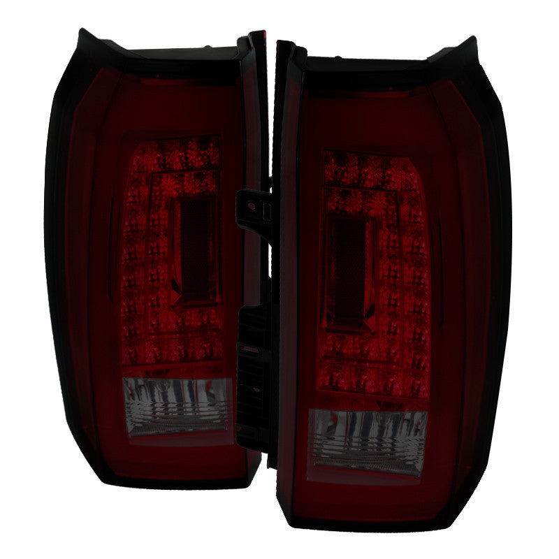 Spec-D 15-20 GMC Yukon Tail Lights LED Chrome/Red Smoked