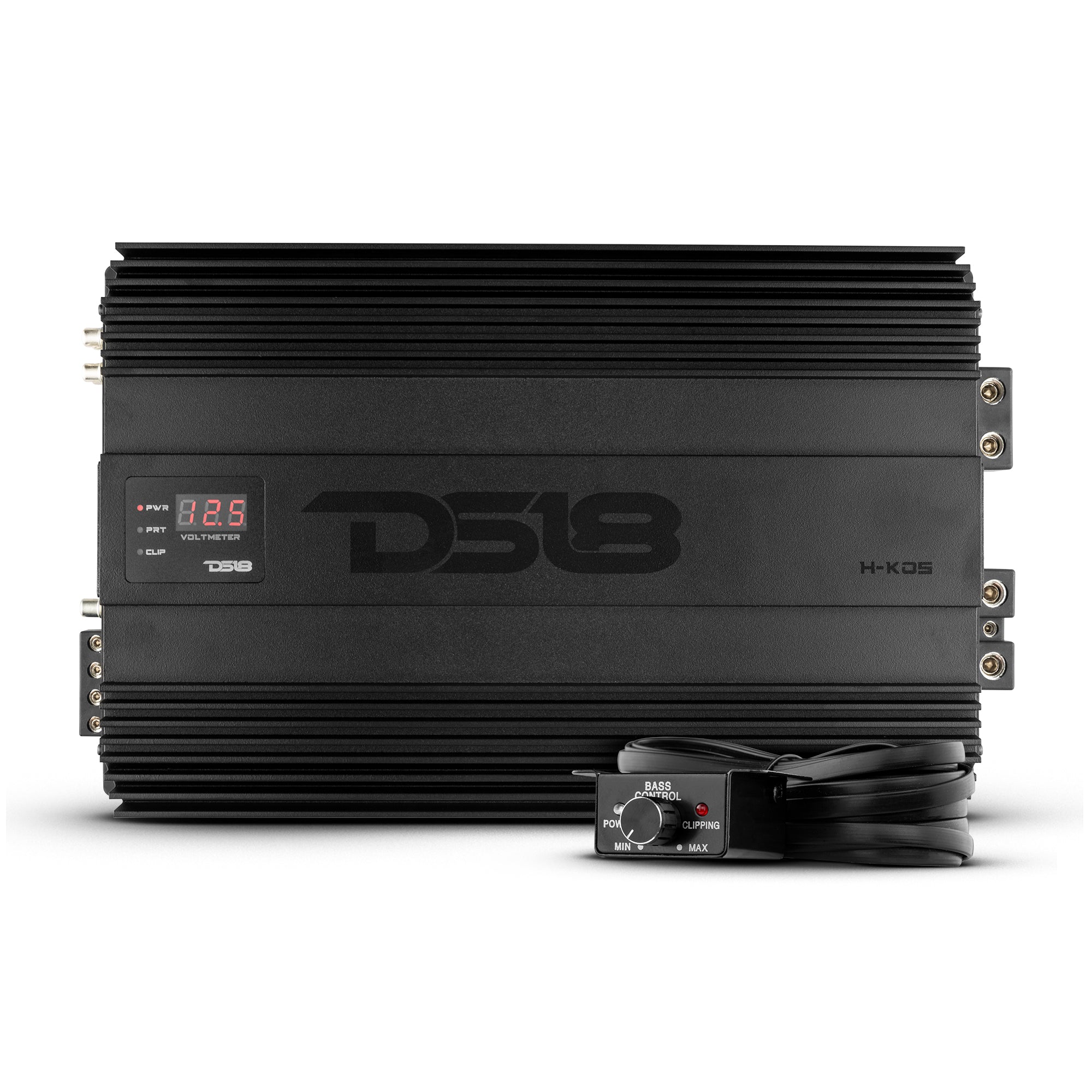 DS18 HOOLIGAN KO 1-Channel Amplifier with Voltmeter 5000 Watts Rms @ 1-Ohm Made In Korea Black