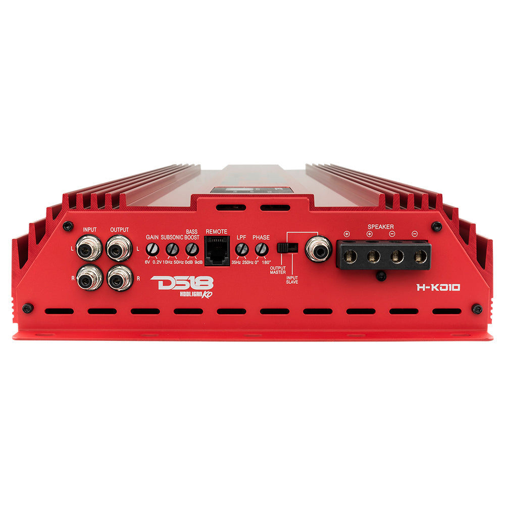DS18 HOOLIGAN KO Red 1-Channel Amplifier with Voltmeter 10000 Watts Rms @ 1-Ohm Made In Korea
