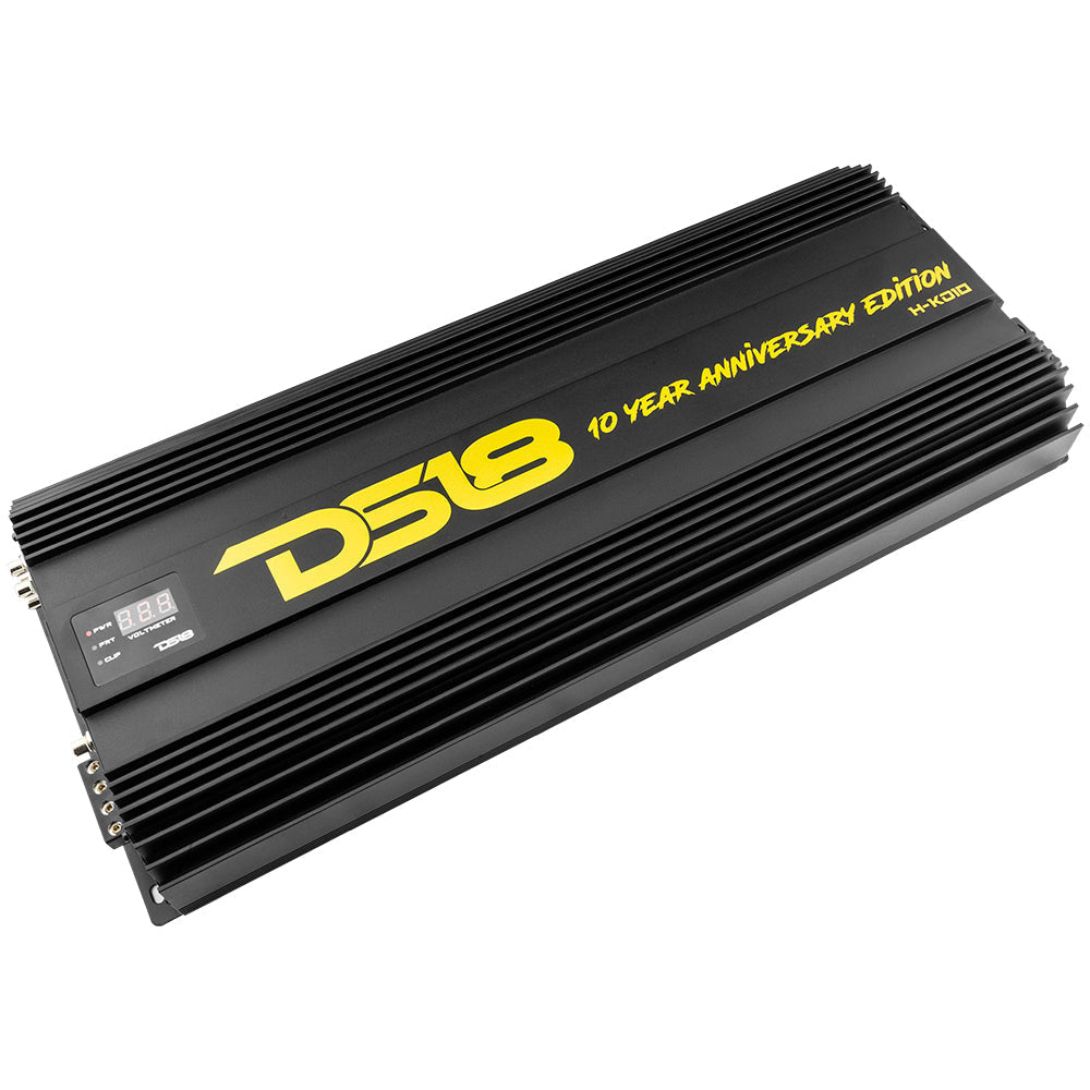 DS18 HOOLIGAN KO Gold 1-Channel Amplifier with Voltmeter 10000 Watts Rms @ 1-Ohm Made In Korea