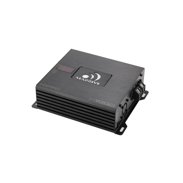 Massive audio H1000 - 1050 Watt RMS @ 1 Ohm Mono Block Hippo Series Amplifier with Bass Remote