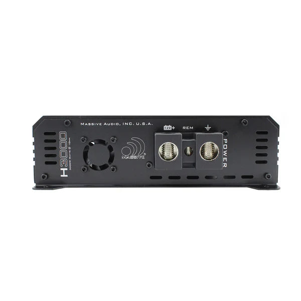 Massive audio H3000 - 3000 Watts RMS @ 1 Ohm Mono Block Hippo Series Amplifier with Bass Remote