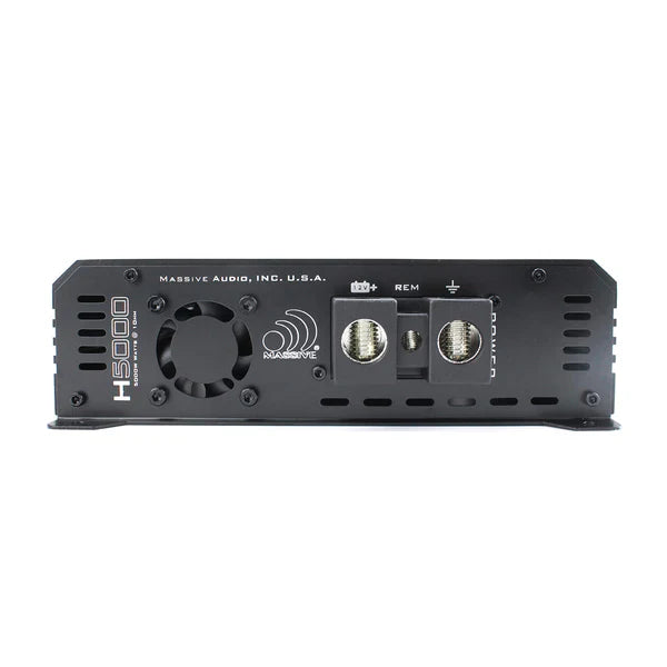 Massive audio H5000 - 5000 Watt RMS @ 1 Ohm Mono Block Hippo Series Amplifier with Bass Remote