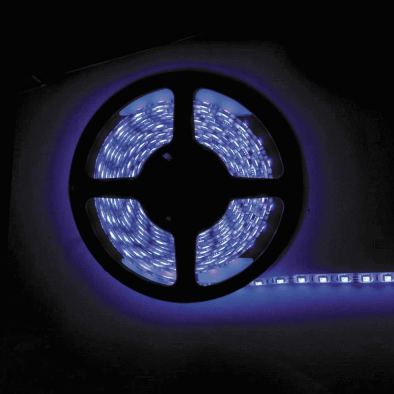16 Color 5050 RGB LED Strip with Black Base - 5 Meter, Bulk