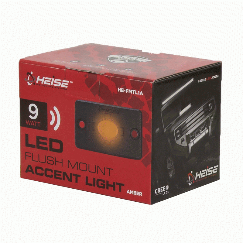 Amber Flush Mount Accent Light - 1.5x3 Inch, 3 LED - HE-FMTL1A
