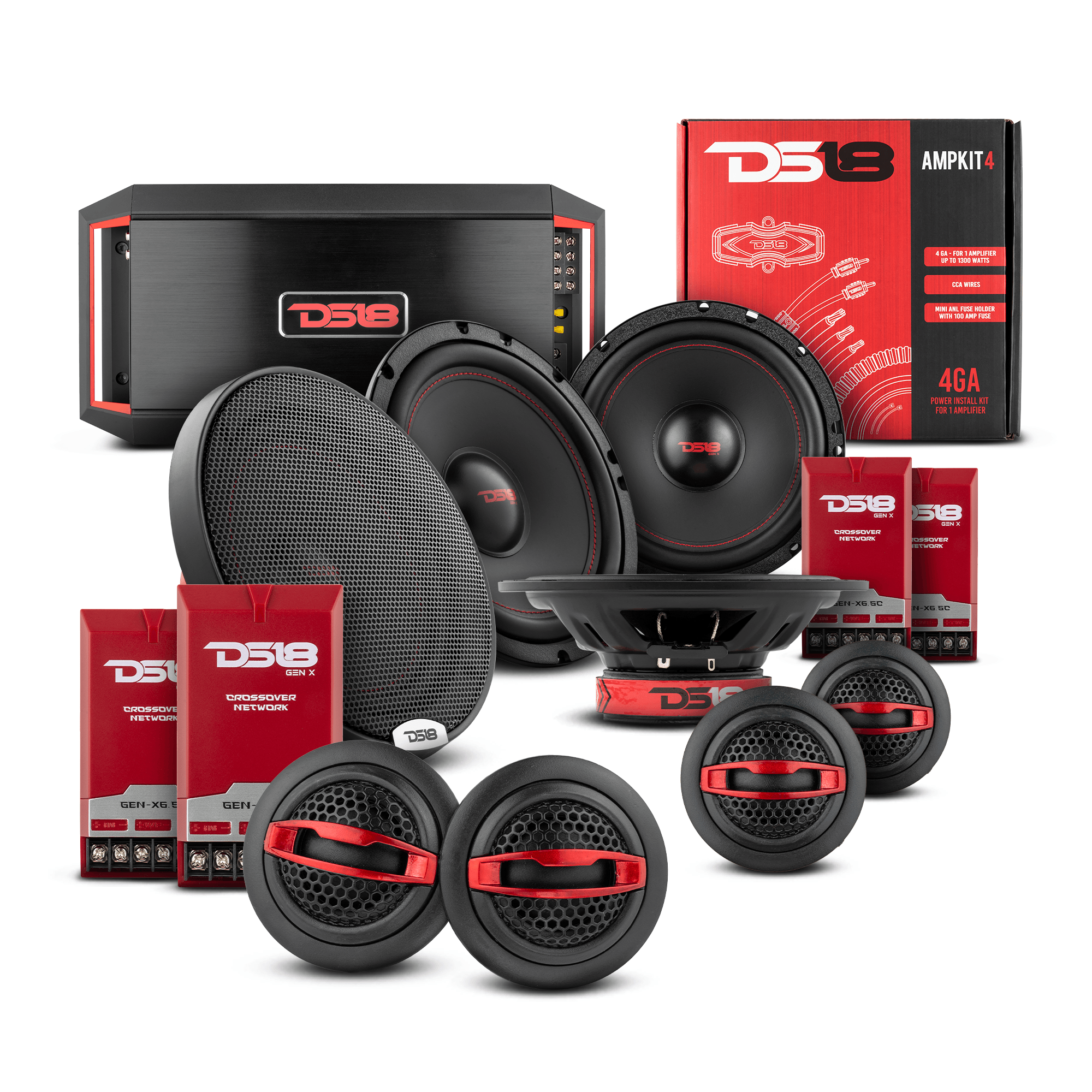 DS18 2008-2021 Honda CR-V Front and Back Doors Speakers Good Upgrade/Replacement Package 900 Watts