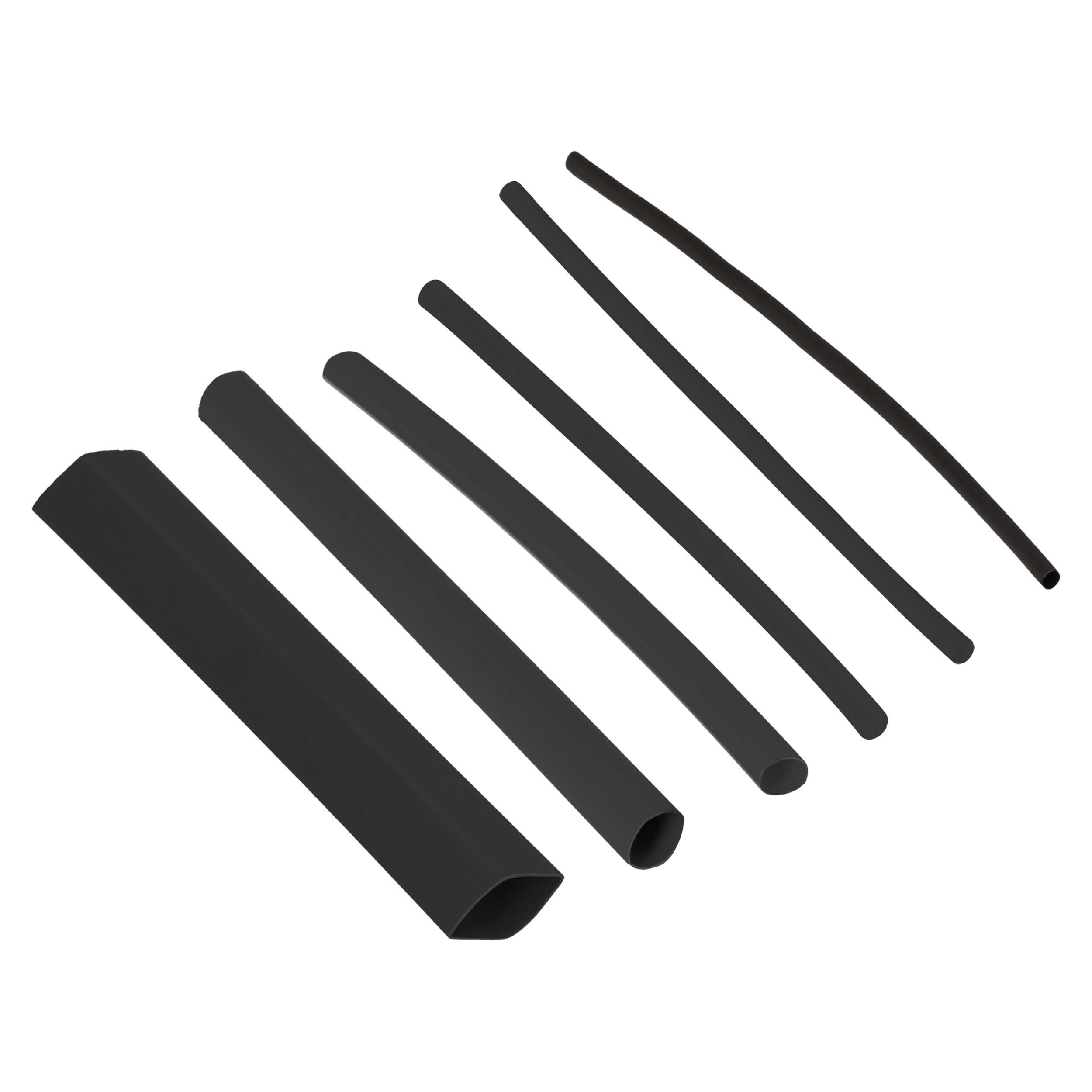 Install bay IBHST160B Heat Shrink Tubing Kit - 160 Pc 4 in 2:1 Assorted - Black