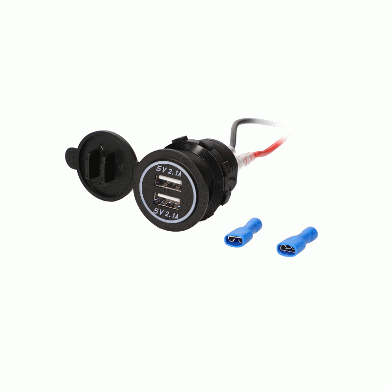 IBR86 Dual USB Charger 4.2 Amp Flush Mount - White