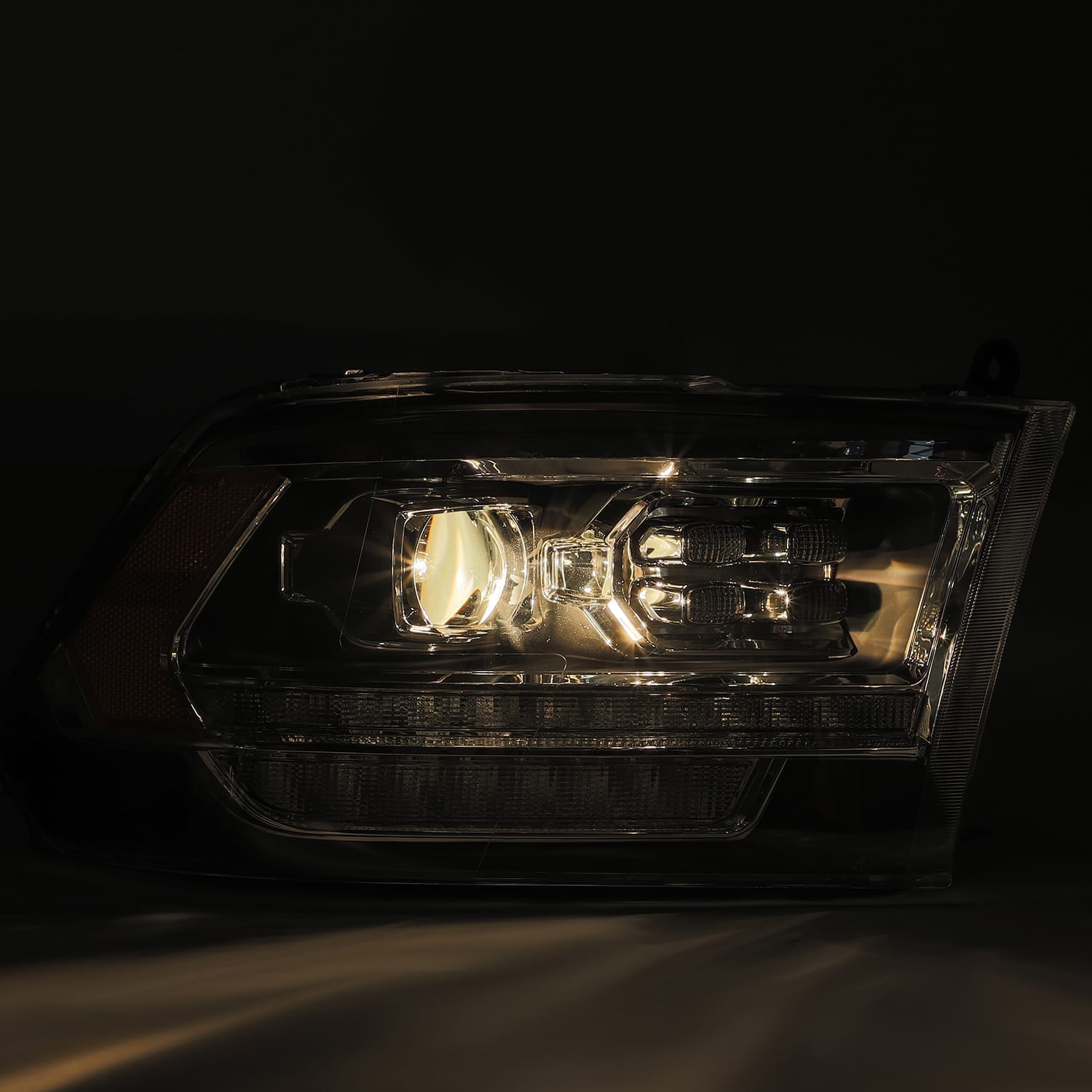 AlphaRex 09-18 Ram Truck LUXX-Series (5th Gen 2500 Style) LED Projector Headlights Alpha-Black