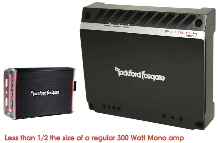 Rockford Fosgate Punch PBR300X1 Compact mono subwoofer amplifier — 300 watts RMS x 1 at 1 ohm