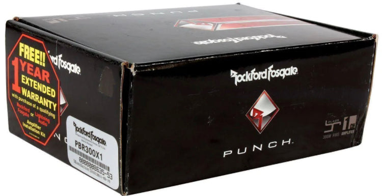 Rockford Fosgate Punch PBR300X1 Compact mono subwoofer amplifier — 300 watts RMS x 1 at 1 ohm