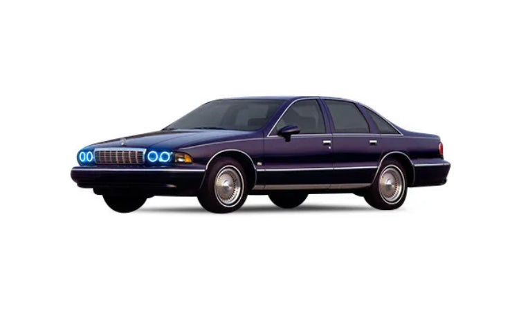 1991 - 1996 Chevrolet Caprice Headlights with RGB Color Changing Halos Pre-Built Headlights Assemby
