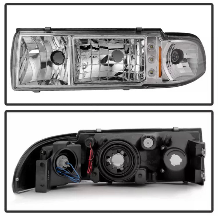 1991 - 1996 Chevrolet Caprice Headlights with RGB Color Changing Halos Pre-Built Headlights Assemby
