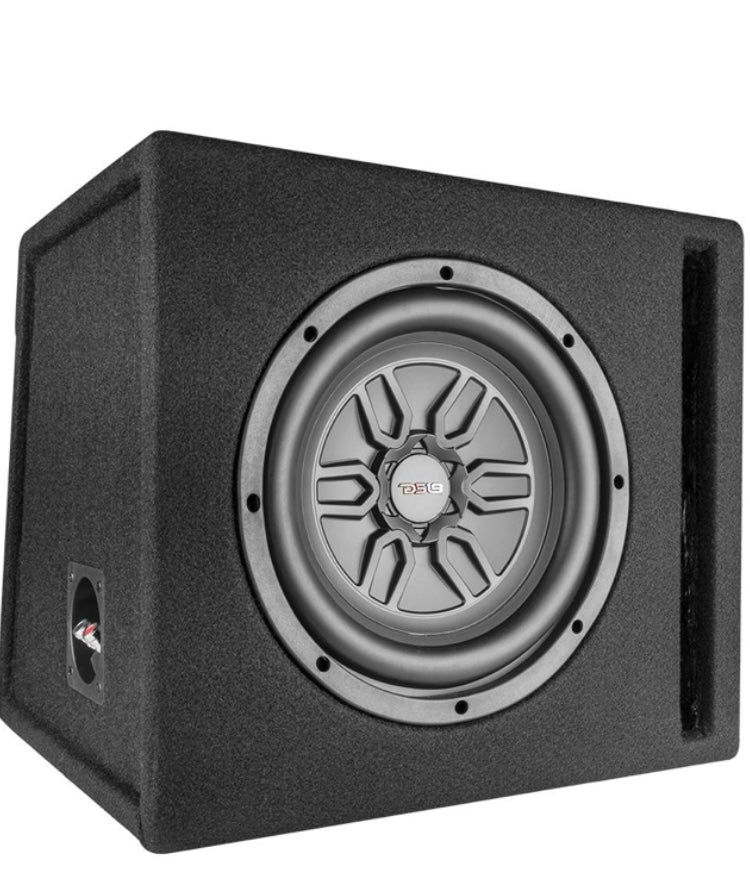 DS18 LSE-110A Bass Package 1 x SLC-MD10 In a Ported Box with S-1500.1/RD Amplifier and 4-GA Amp Kit 400 Watts