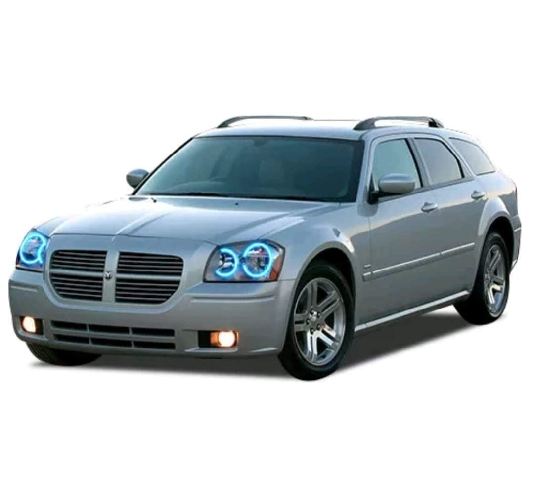 Black 2005-2007 Dodge Magnum Headlights With color changing rings