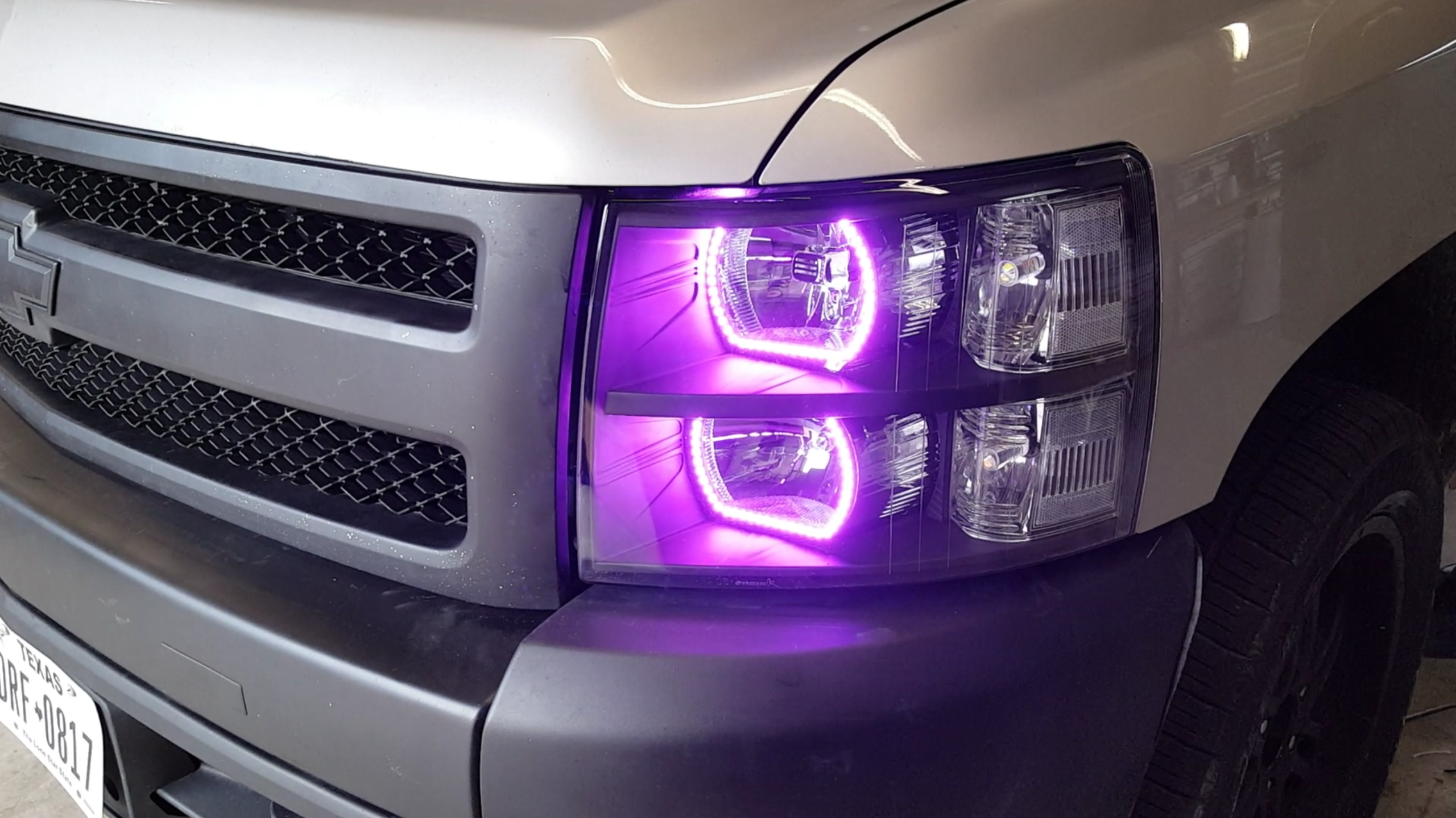 2007 - 2013 Chevy Silverado Headlights with RGB Color Changing Halos Pre-Built Headlights Assembly