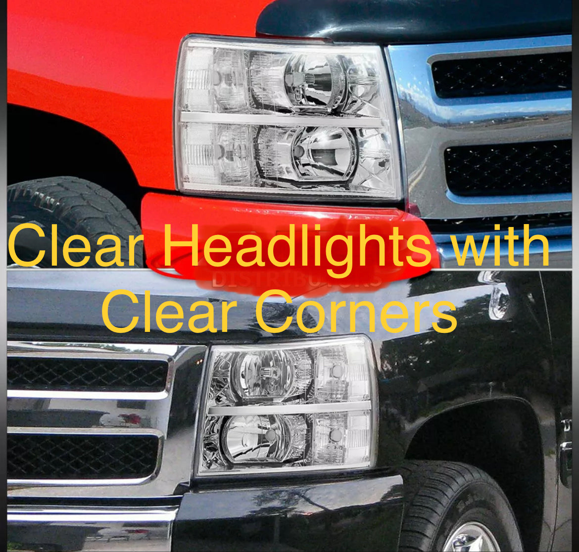 2007 - 2013 Chevy Silverado Headlights with RGB Color Changing Halos Pre-Built Headlights Assembly