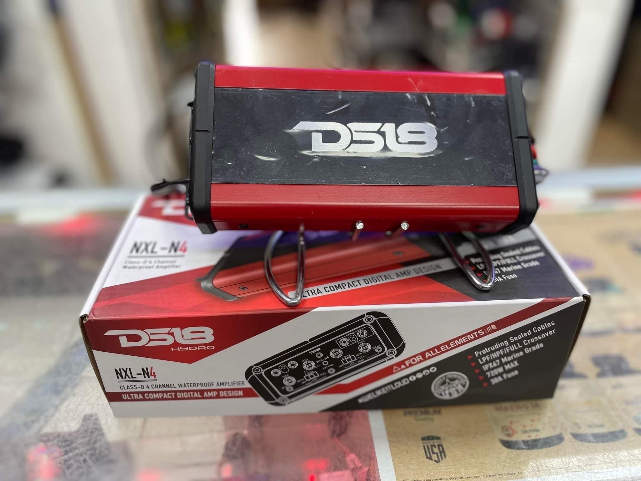 DS18 HYDRO NXL-N4 Nano Full-Range Digital Marine 4-Channel Boat, ATV, UTV Amplifier 720 Watts