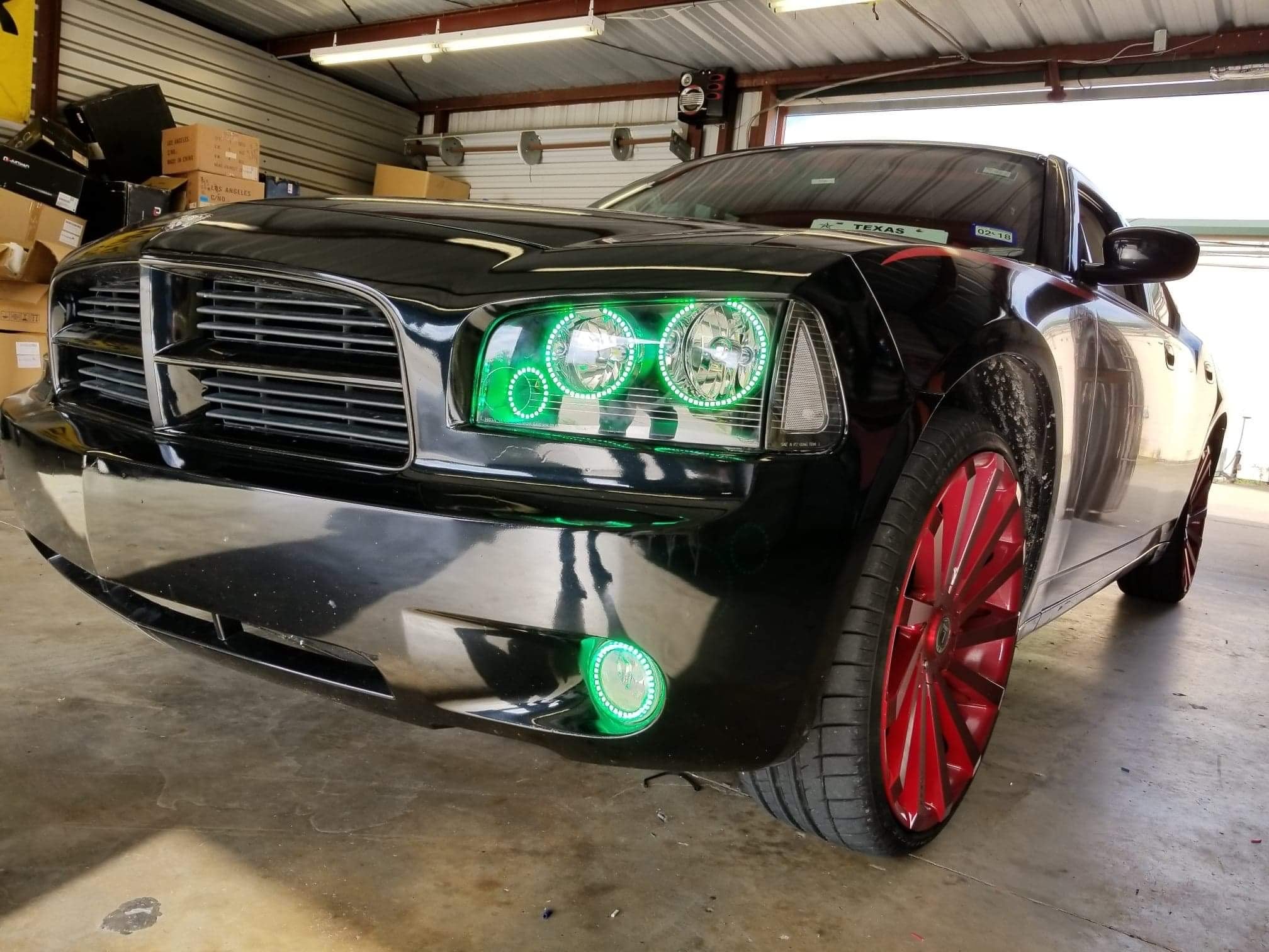 2005 - 2010 Dodge Charger Headlight Color Changing RGB Halo Ring Set