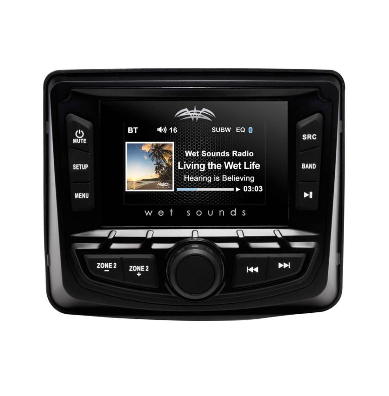 Wet Sounds WS-MC-2 IPX6 marine digital media receiver for SxS, 4x4, Boat and Golf Cart.