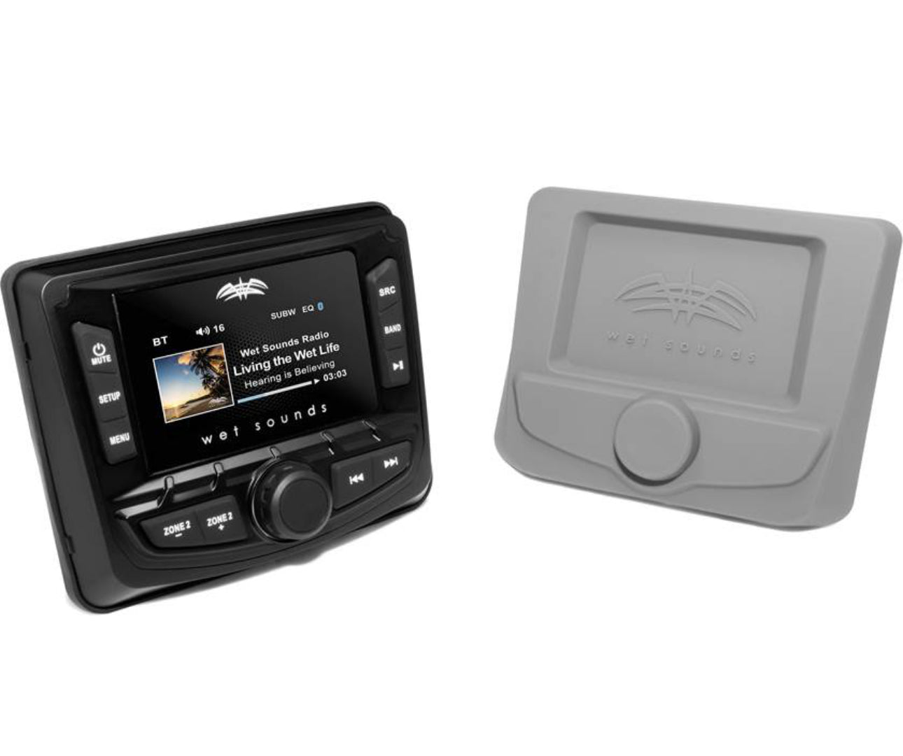 Wet Sounds WS-MC-2 IPX6 marine digital media receiver for SxS, 4x4, Boat and Golf Cart.