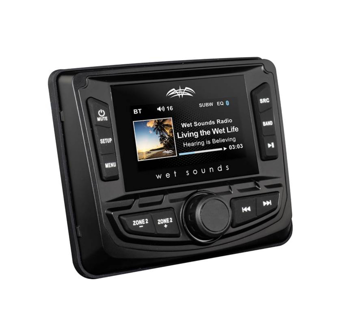 Wet Sounds WS-MC-2 IPX6 marine digital media receiver for SxS, 4x4, Boat and Golf Cart.