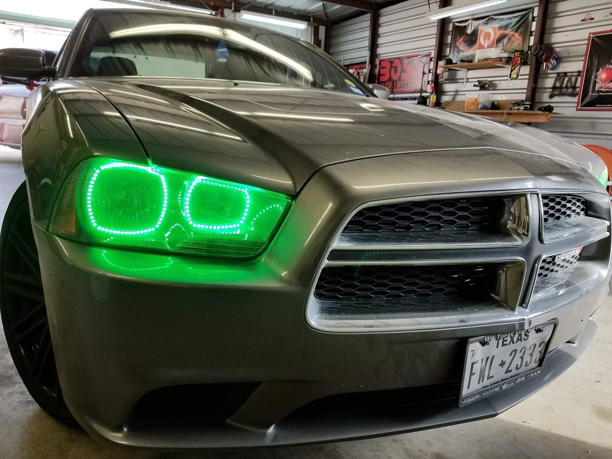 2011 - 2014 Dodge Charger Headlight Color Changing RGB Halo Pre-Built Headlights Assemby