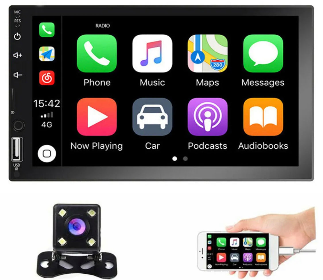 ECA CLUTCH CITY STEREO 7” Touch Screen Car Stereo with Apple Carplay, USB, AUX, SD CARD