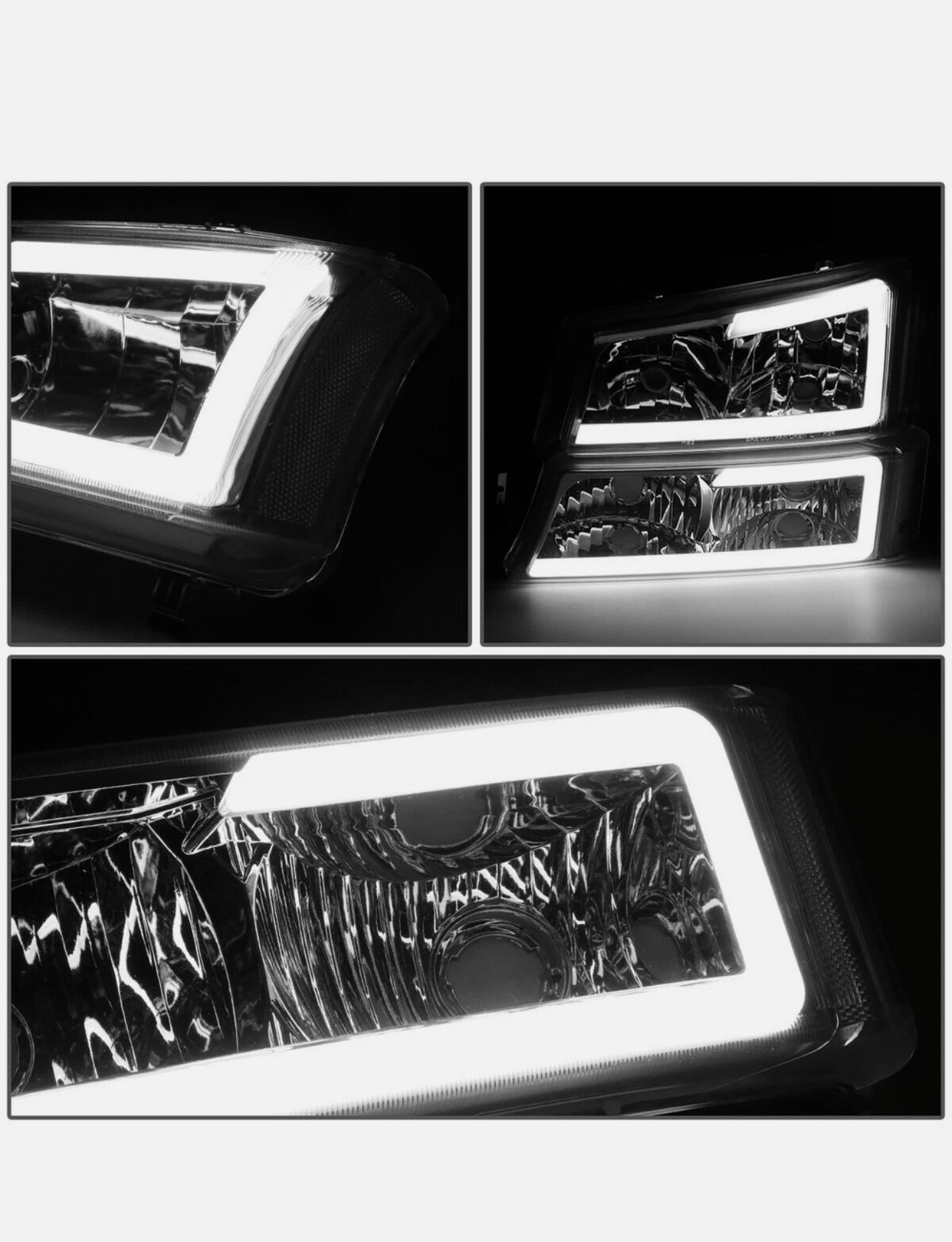 03-06 Chevy Silverado 1500 2500HD Clear Crystal Headlights w/ Bumper Lights Chrome