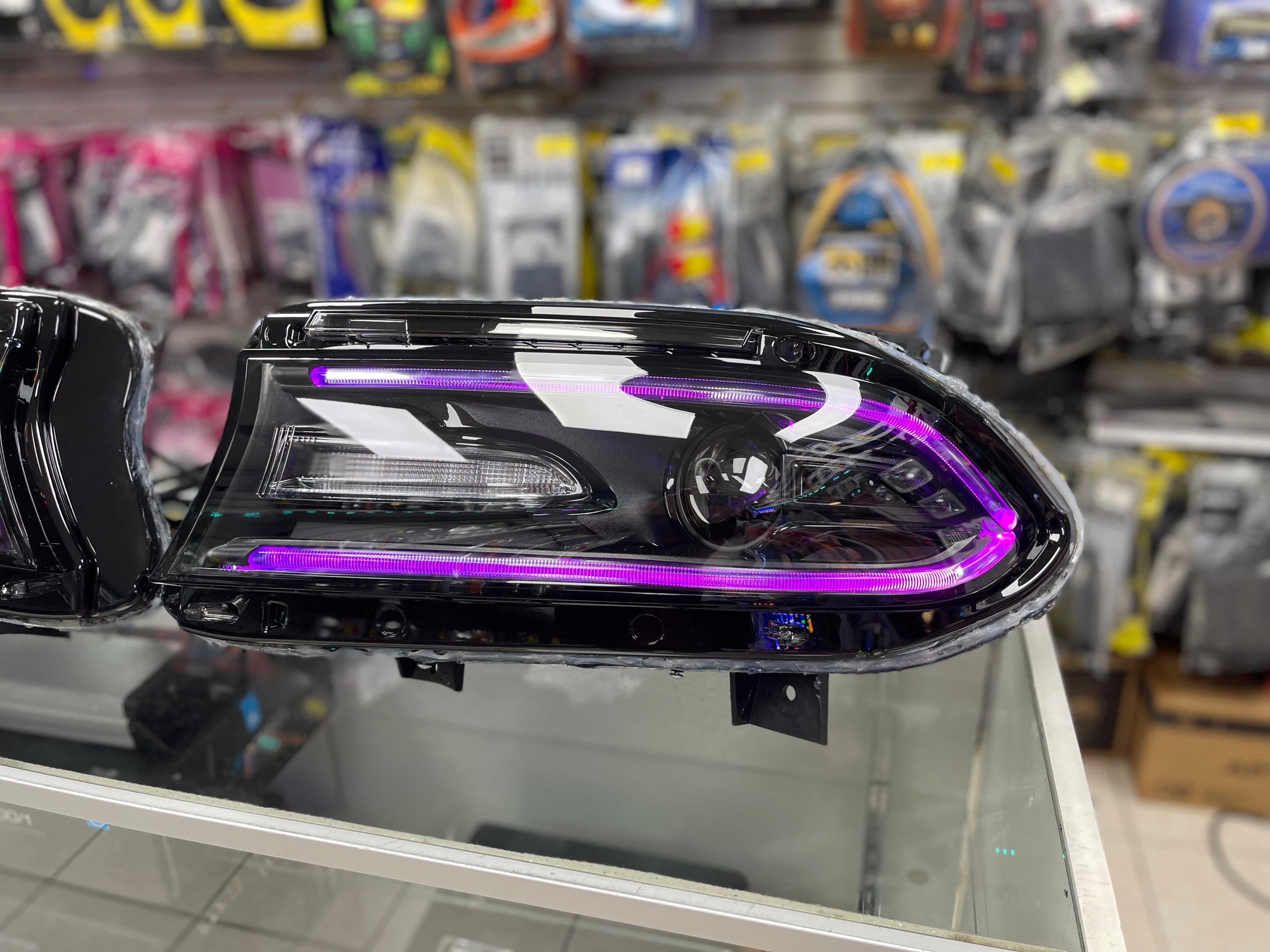 Prebuilt 2015-2023 Dodge Charger RGBW Color Changing LED Projector Headlights with Bluetooth