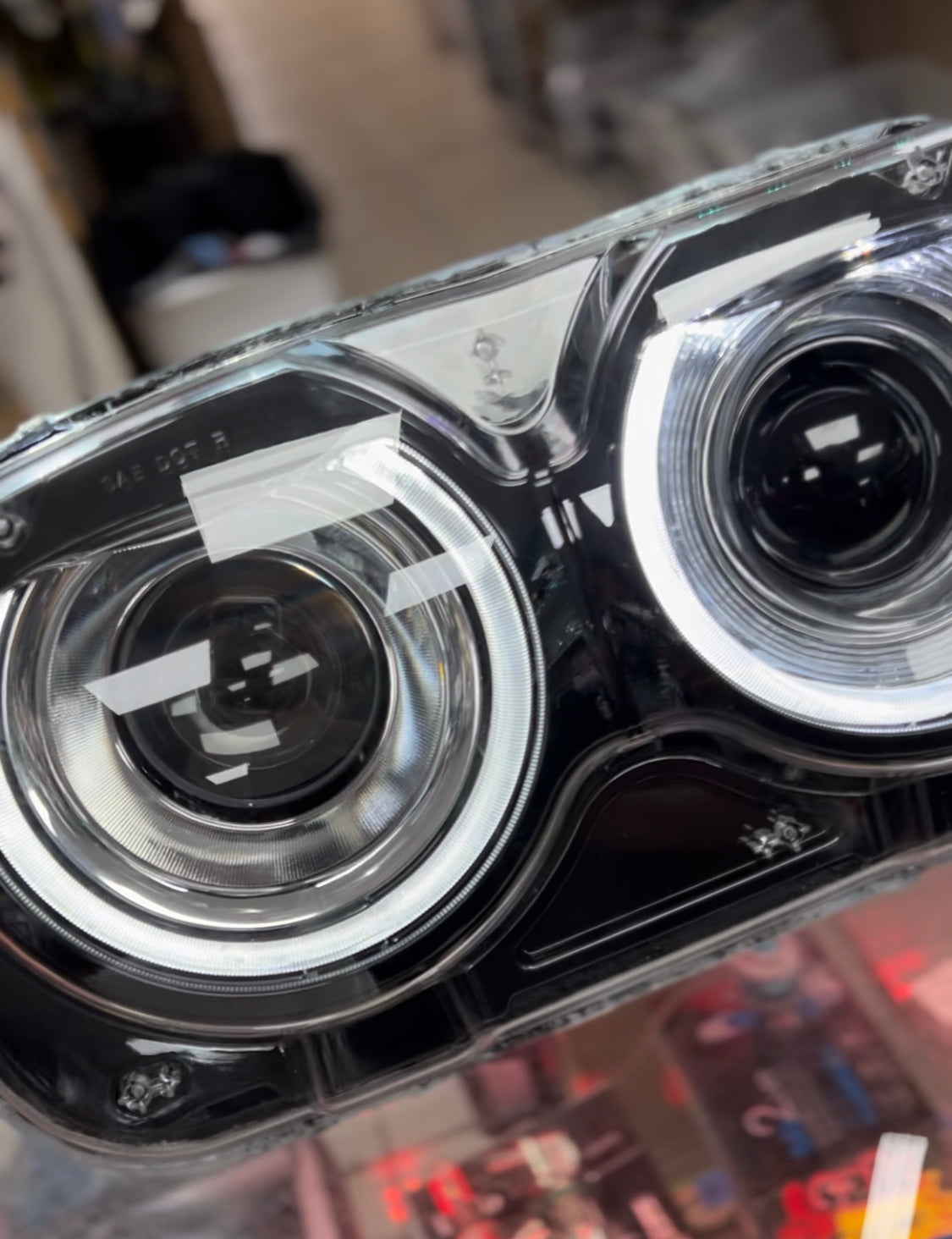 Prebuilt 2015-2023 Dodge Challenger RGBW Color Changing LED Projector Headlights with Bluetooth