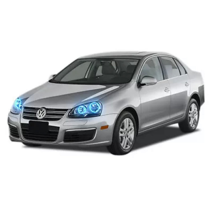 2005 - 2010 Volkswagen Jetta Headlights with RGB Color Changing Halos Pre-Built Headlights Assemby