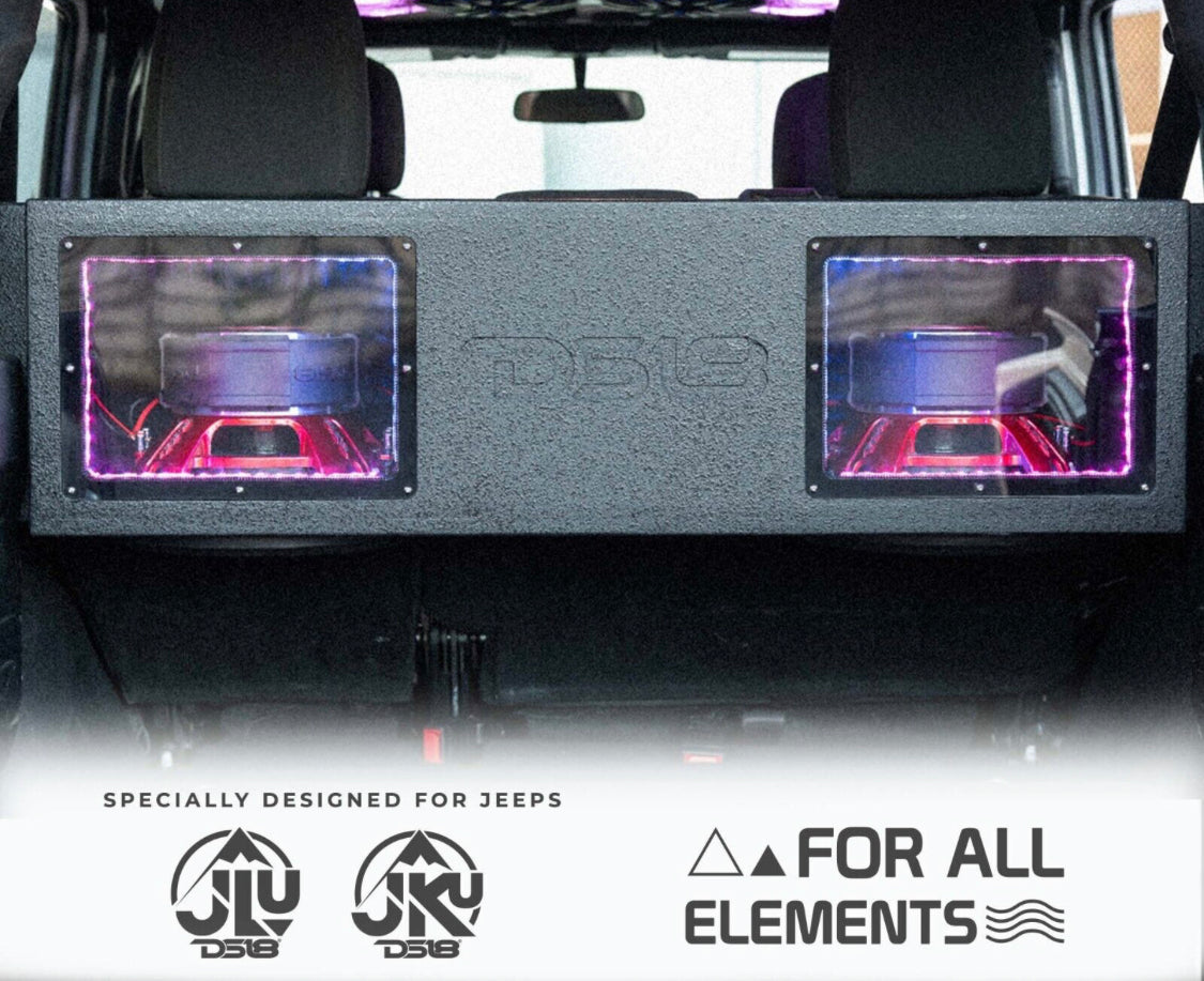 DS18 JSUB.2 - Jeep JKU/JLU Down Fire Subwoofer Enclosure 2 x 12