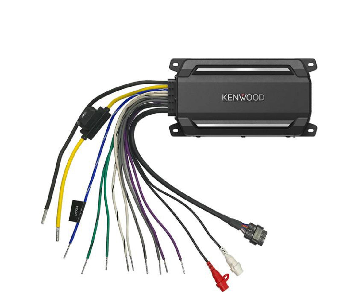 Kenwood KAC-M5024BT - Compact 4-channel powersports/marine amplifier with Bluetooth® connectivity — 50 watts RMS x 4