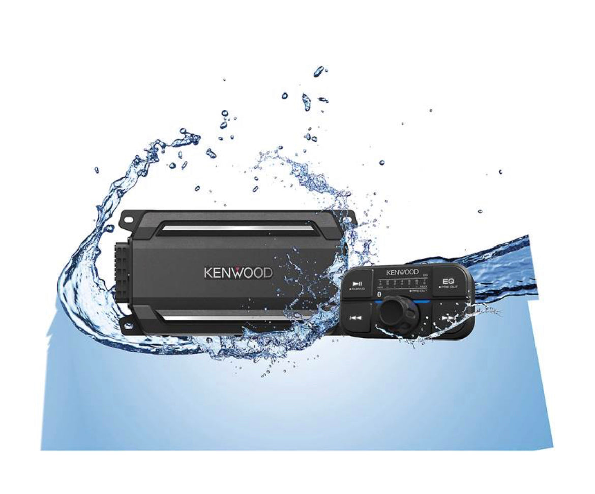 Kenwood KAC-M5024BT - Compact 4-channel powersports/marine amplifier with Bluetooth® connectivity — 50 watts RMS x 4