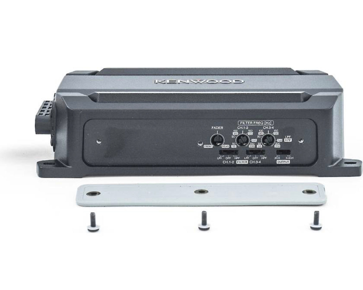 Kenwood KAC-M5024BT - Compact 4-channel powersports/marine amplifier with Bluetooth® connectivity — 50 watts RMS x 4