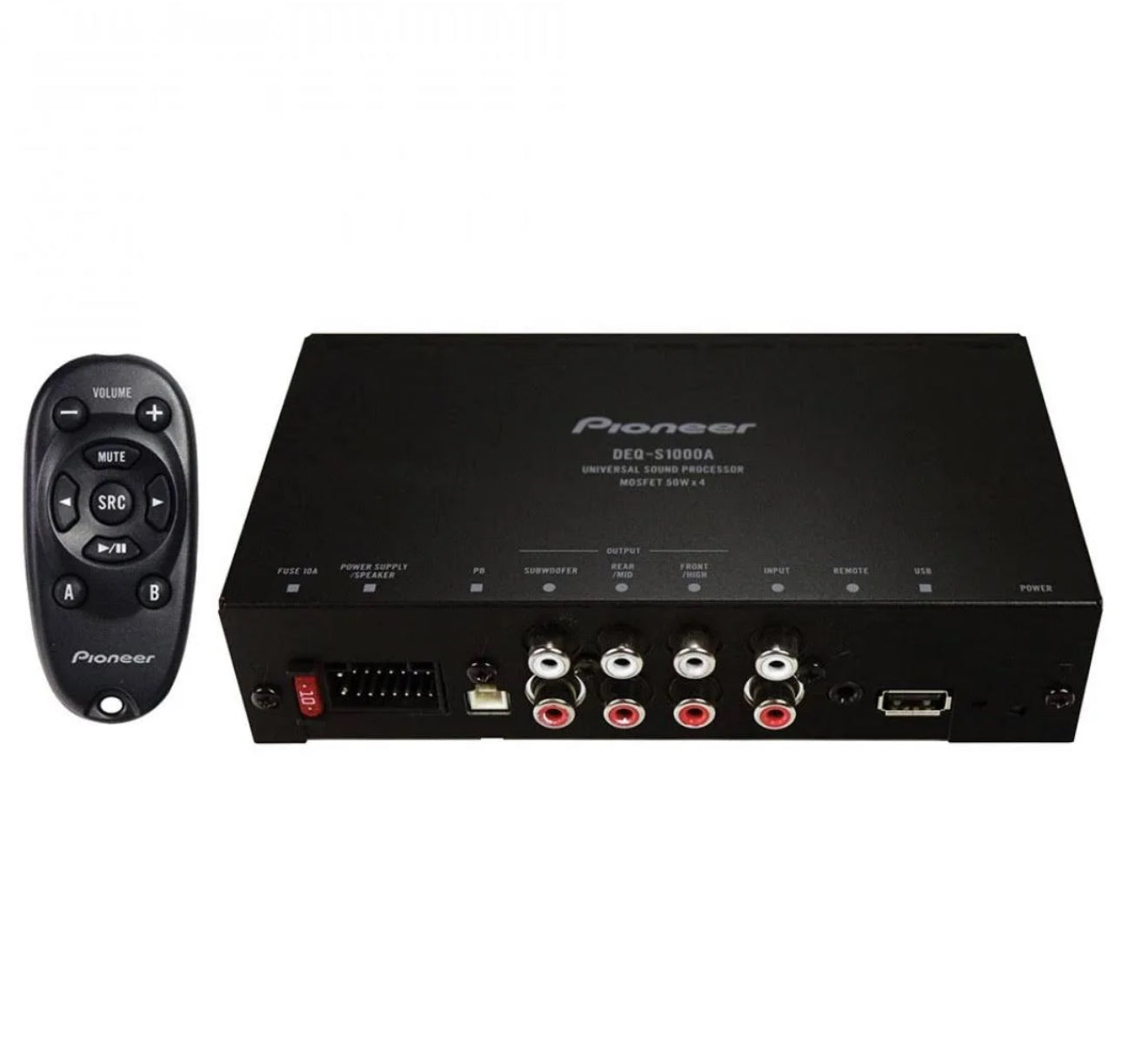 Pioneer DEQ-S1000A Compact 4-channel car amplifier with digital signal processing — 14 watts RMS x 4