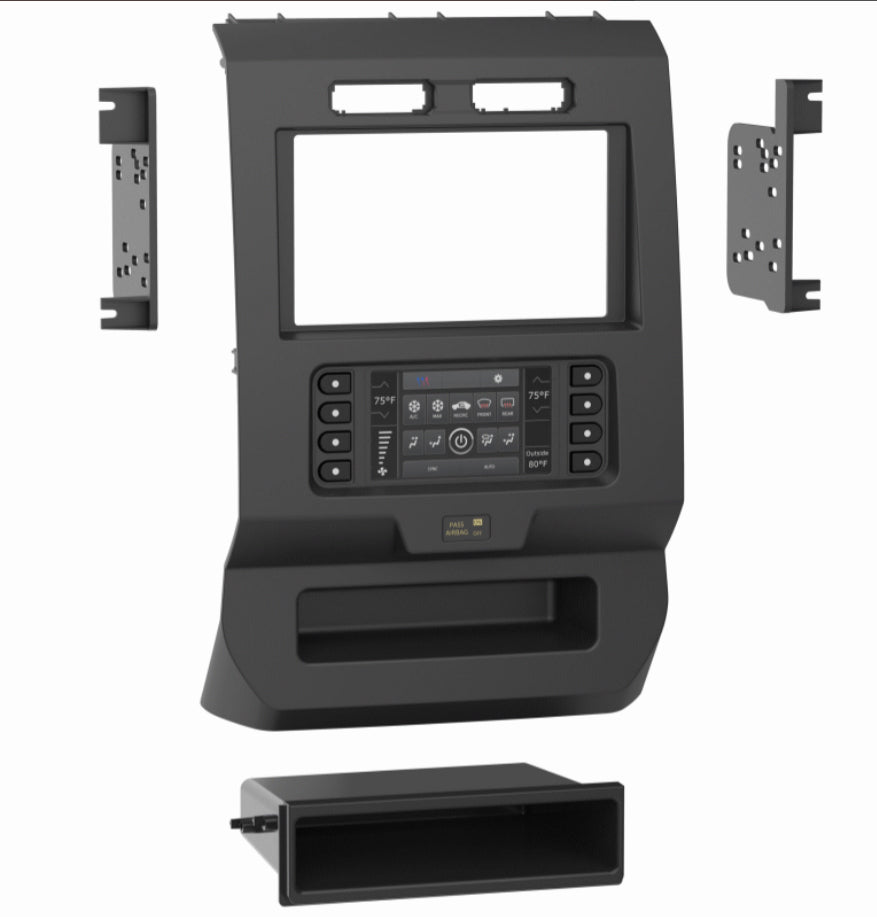 Metra 99-5834CH Dash Kit Install a new Single-DIN or Double-DIN car stereo in 2015-2022 Ford F-250 Super Duty, F-150, F-350 Super Duty