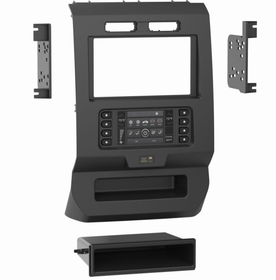 Metra 99-5834CH Dash Kit Install a new Single-DIN or Double-DIN car stereo in 2015-2022 Ford F-250 Super Duty, F-150, F-350 Super Duty