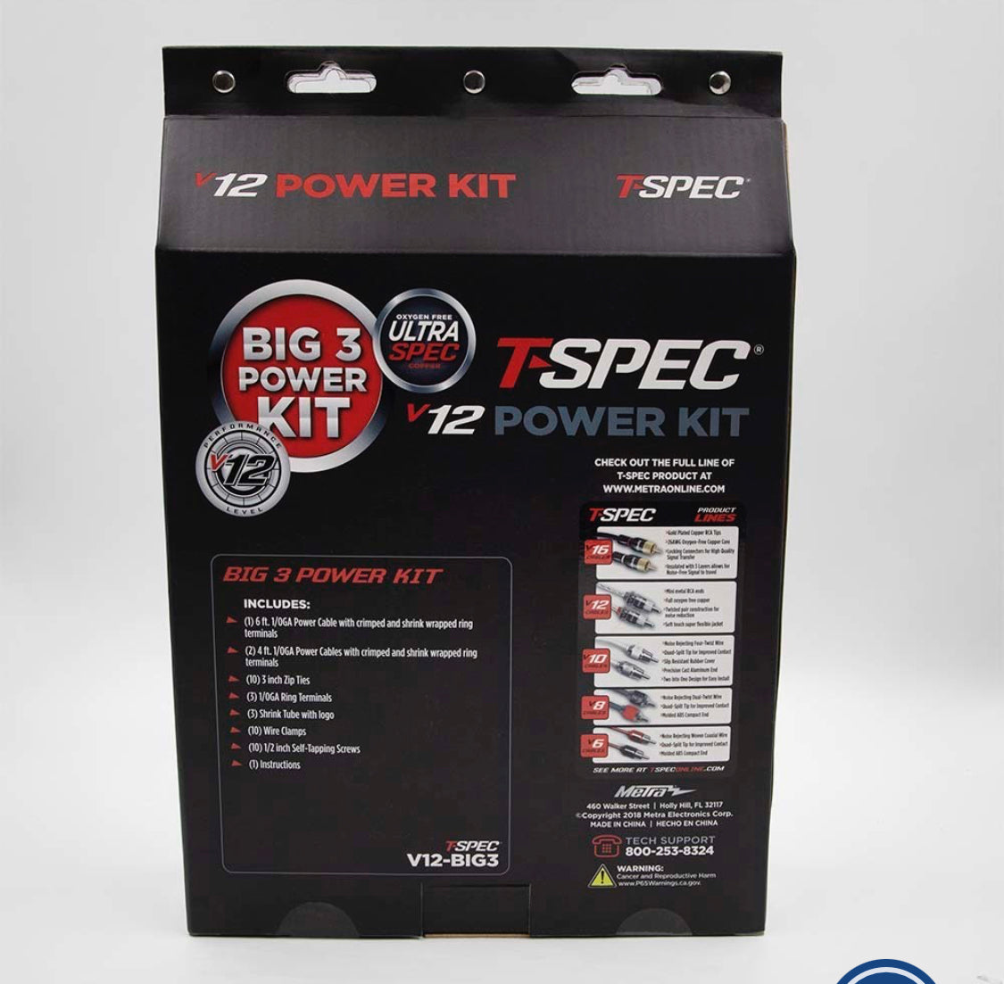 T-Spec V12-BIG3 V12 Big Three Power Kit Ground Amp Kit