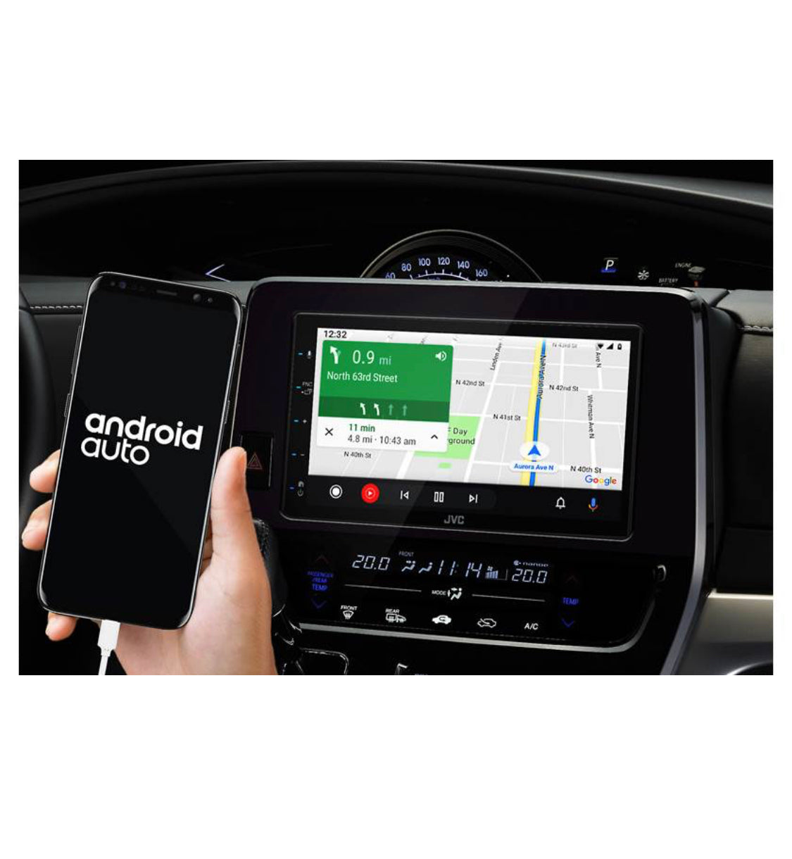 JVC KW-M56BT Apple CarPlay Android Auto 7