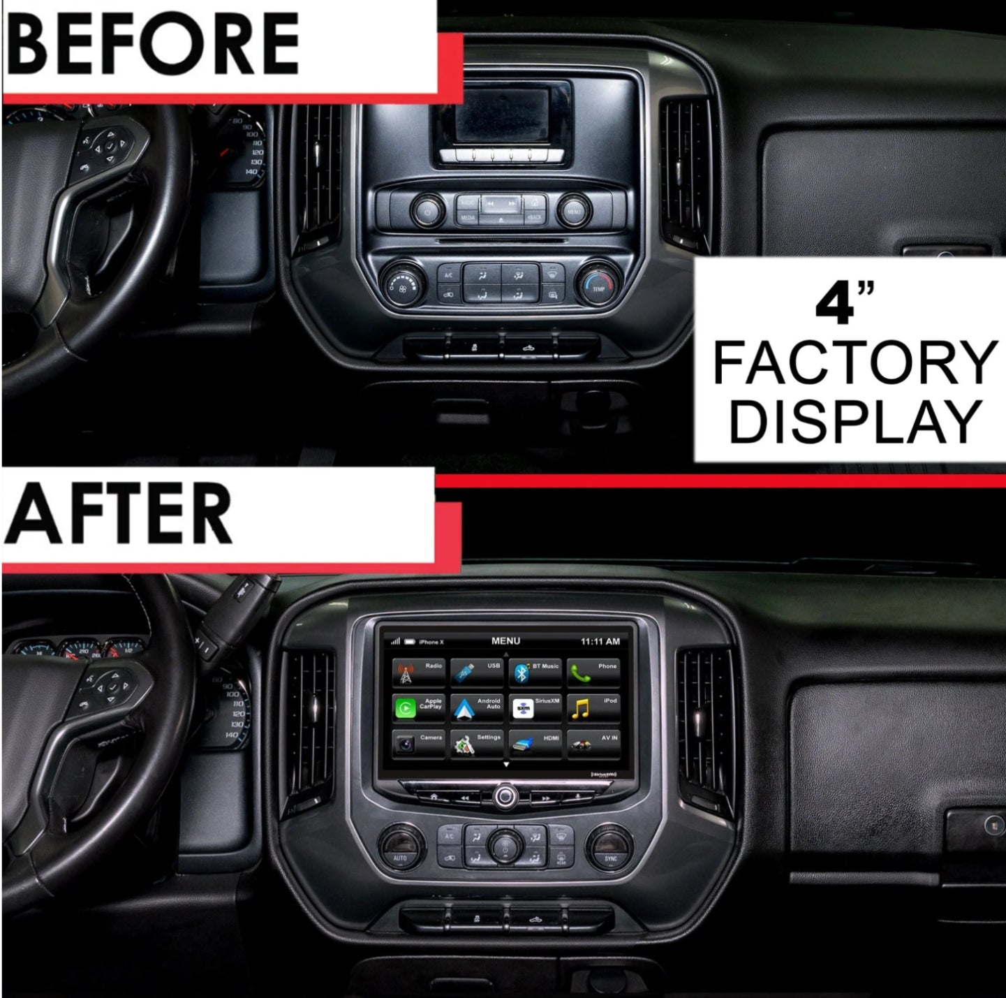 PAC Audio Stinger SR-GM14H Dash kit for the Stinger HEIGH10 - For 2014-2018 Silverado/Sierra 1500 and 2015-2019 Silverado/Sierra 2500 & 3500 Trucks.