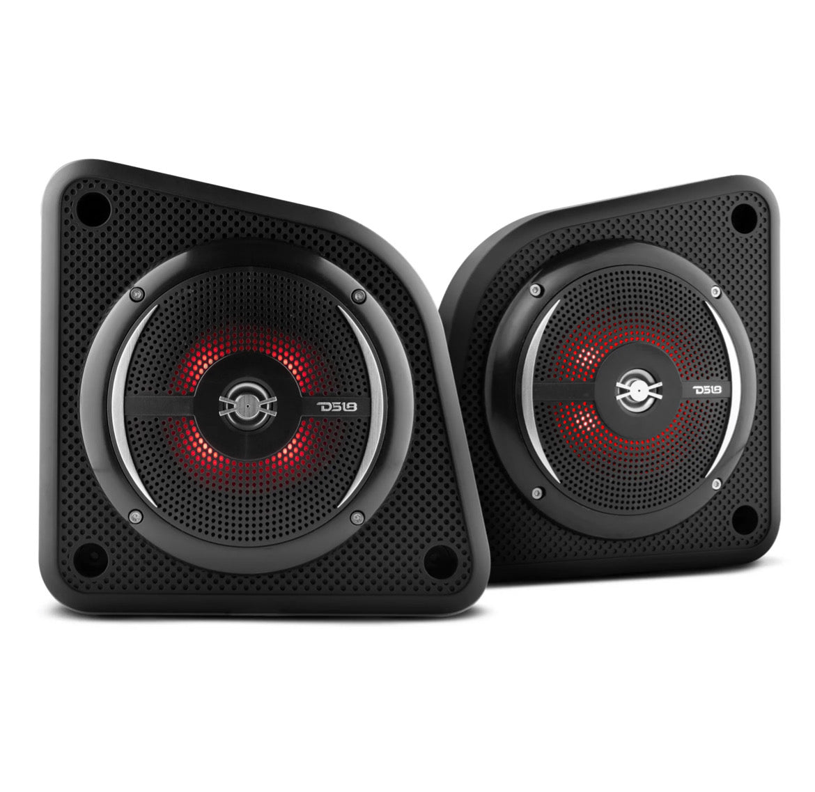DS18 EN6SLIM/BK Universal Shallow Enclosure with 100 Watts Marine Water Resistant Speaker NXL-6SL/BK Included-Black
