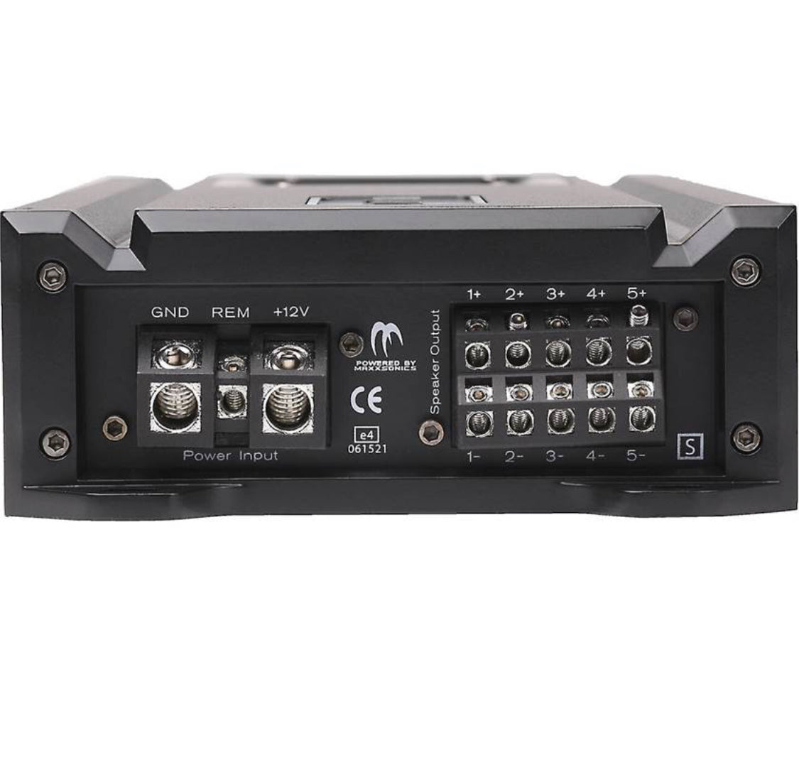 MB Quart RA1-710.5 Reference Series 5-channel car amplifier — 50 watts RMS x 4 at 4 ohms + 350 watts RMS x 1 at 1 ohm
