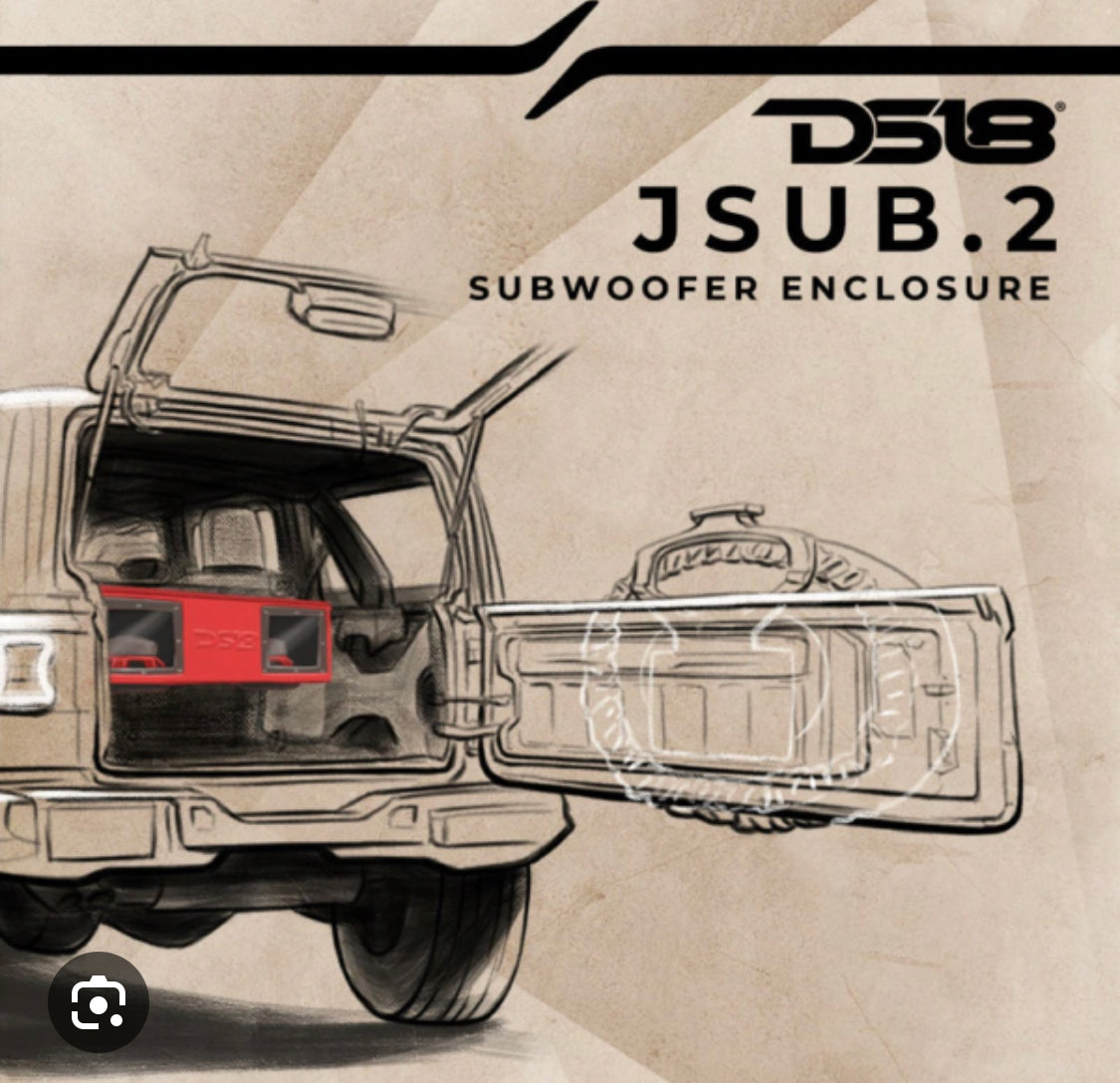 DS18 JSUB.2 - Jeep JKU/JLU Down Fire Subwoofer Enclosure 2 x 12