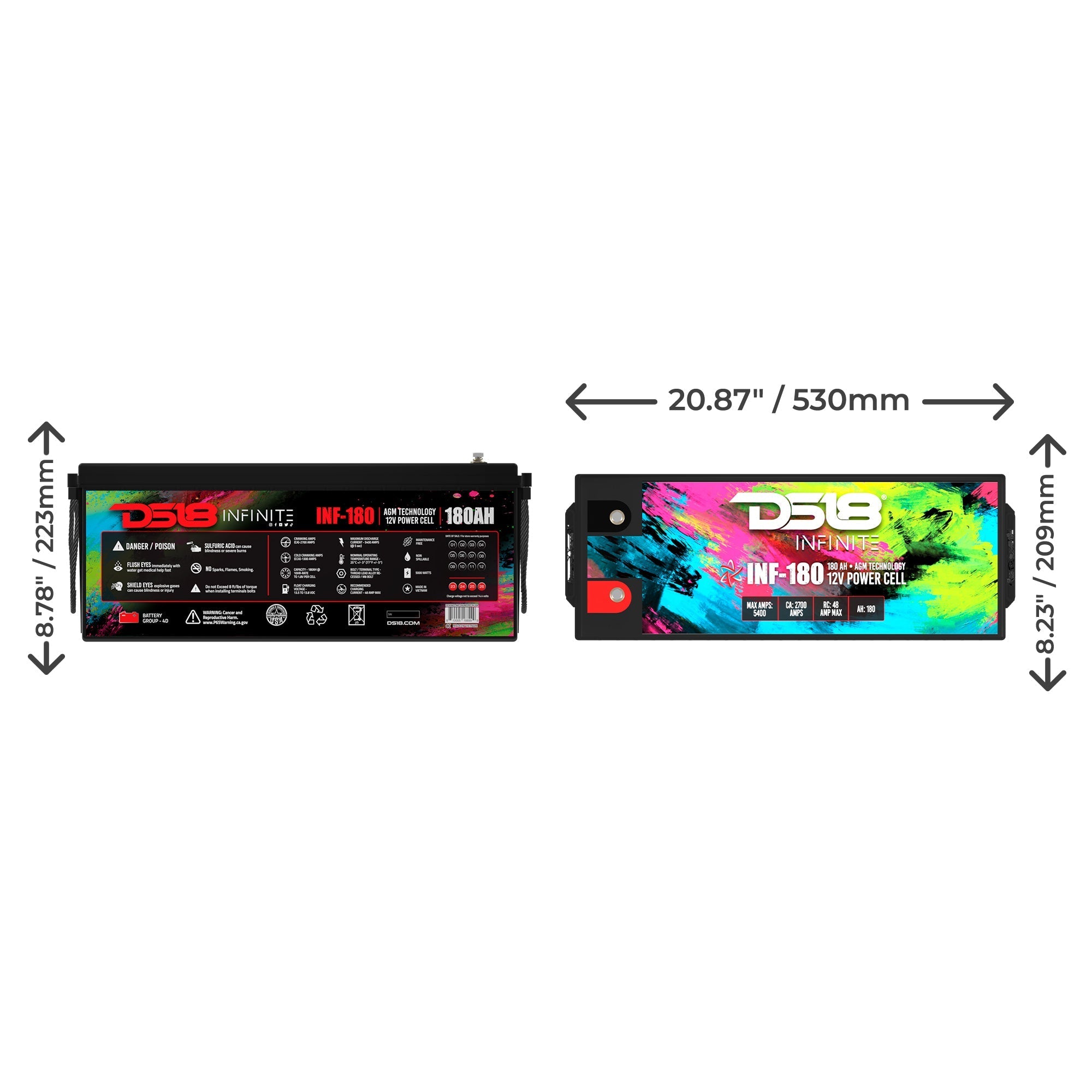 DS18 INFINITE 180 AH AGM Power Cell Battery