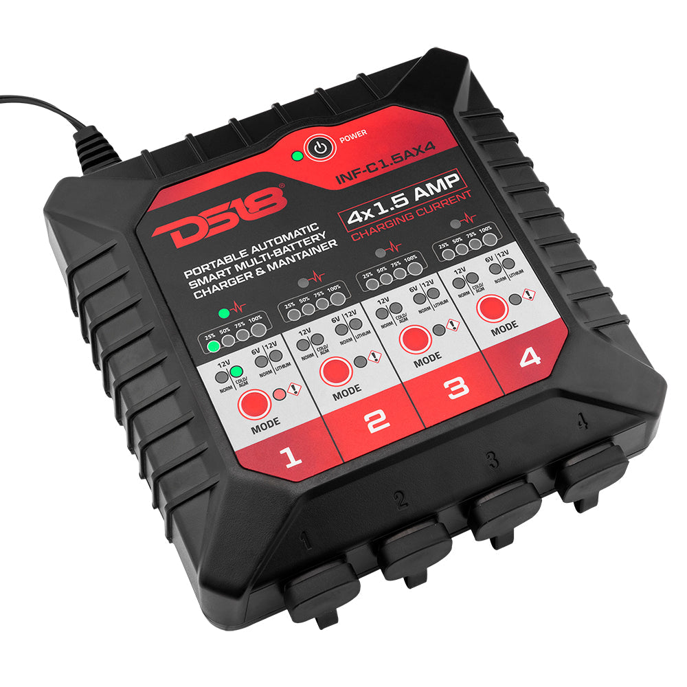 DS18 4 X 1.5 AMP Automatic Smart Lithium and AGM Battery Charger and Maintainer