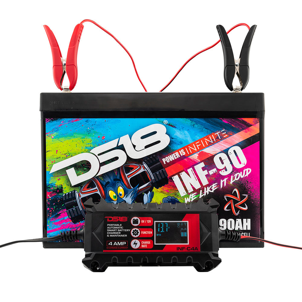 DS18 4 AMP Automatic Smart Lithium and AGM Car Battery Charger & Maintainer